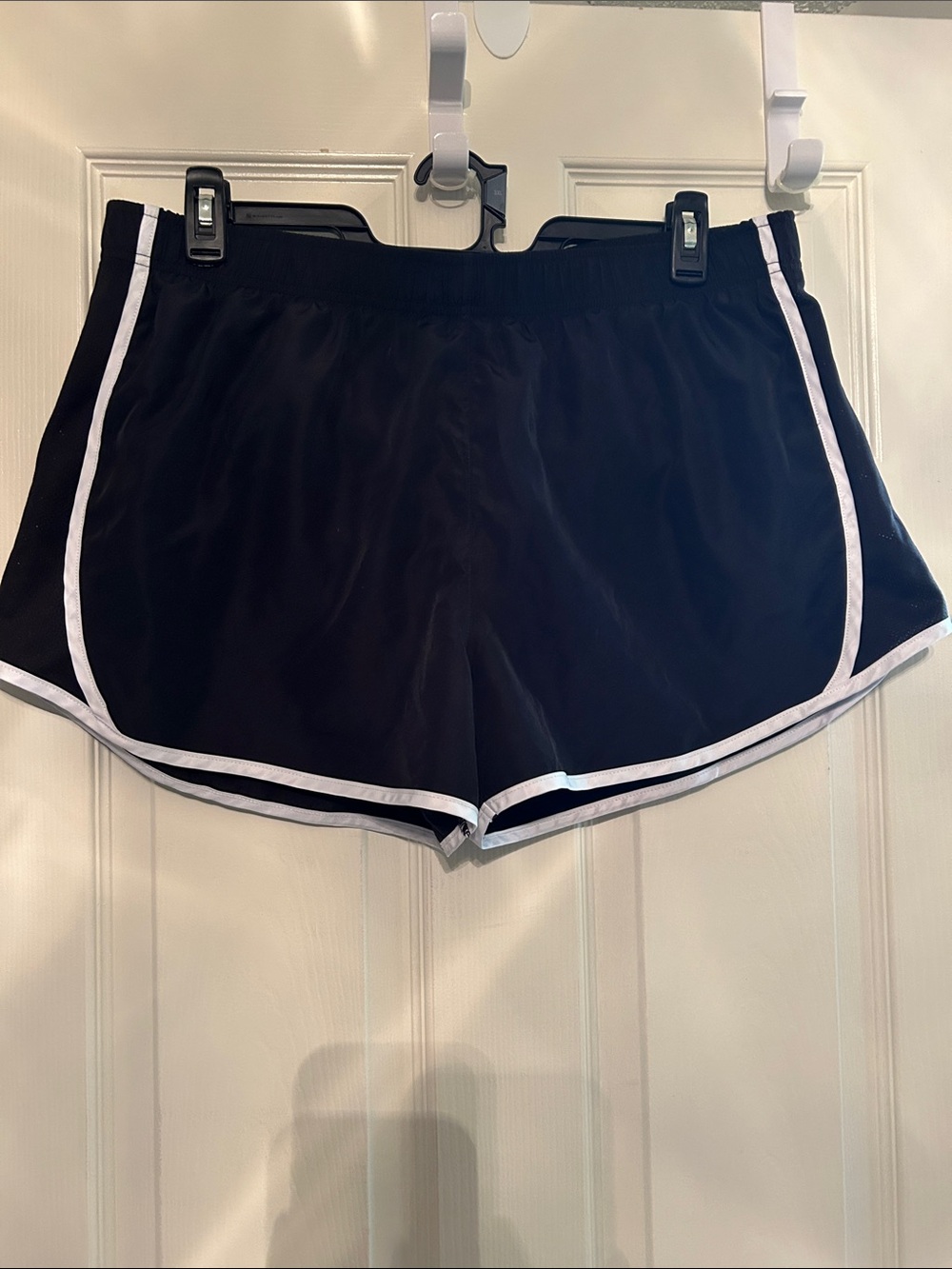 Black Women's Athletic Running Shorts with White Trim